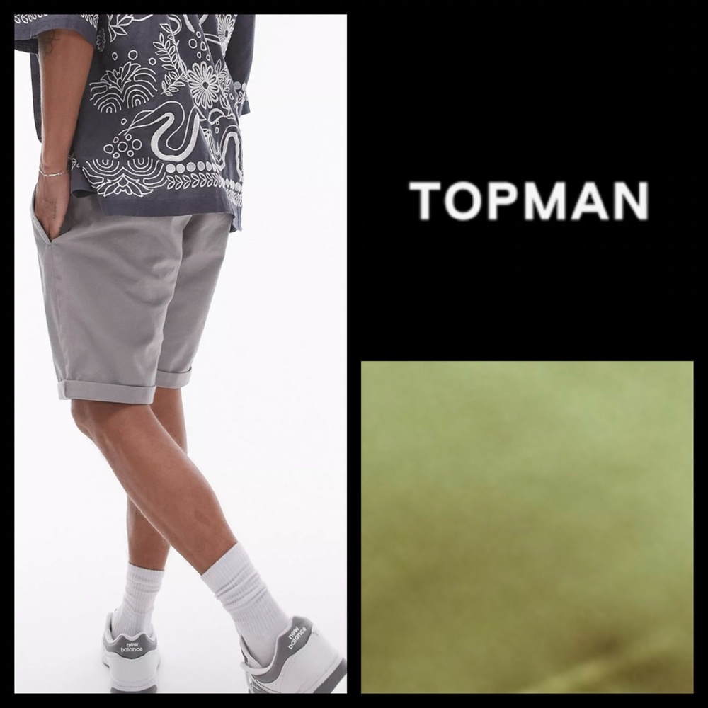 Topman Skinny Chino Shorts in Green